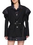 Main View - Click To Enlarge - SACAI - Layered Belted Drape Sleeve Dress