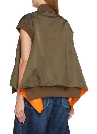 Back View - Click To Enlarge - SACAI - Flared Asymmetrical Hem Bomber Vest