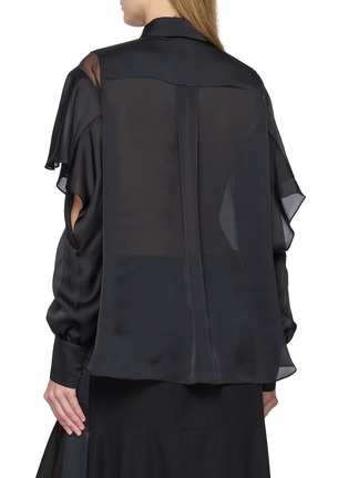 Back View - Click To Enlarge - SACAI - Pussy Bow Chiffon Blouse