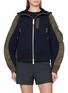 SACAI Bicolour Raglan Sleeve Zip Up Hoodie
