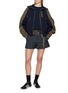 Figure View - Click To Enlarge - SACAI - Bicolour Raglan Sleeve Zip Up Hoodie