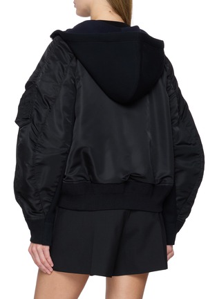 Back View - Click To Enlarge - SACAI - Raglan Sleeve Zip Up Hoodie