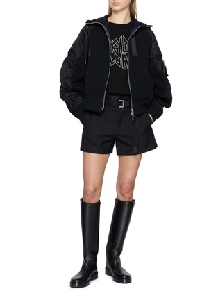 Figure View - Click To Enlarge - SACAI - Raglan Sleeve Zip Up Hoodie
