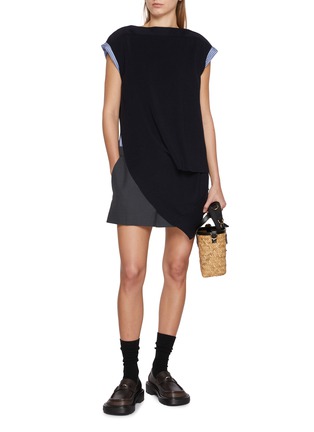 Figure View - Click To Enlarge - SACAI - Romper Like Bicolour Dress