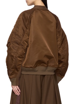 Back View - Click To Enlarge - SACAI - Raglan Nylon Sleeve Knit Cardigan