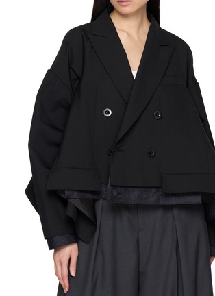  - SACAI - Double Breasted Flared Suit Denim Jacket