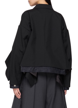 Back View - Click To Enlarge - SACAI - Double Breasted Flared Suit Denim Jacket
