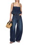 Figure View - Click To Enlarge - SACAI - Belted Barrel Dark Wash Jeans