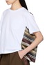  - SACAI - Striped Panel Cotton Jersey T-Shirt