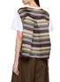 Back View - Click To Enlarge - SACAI - Striped Panel Cotton Jersey T-Shirt