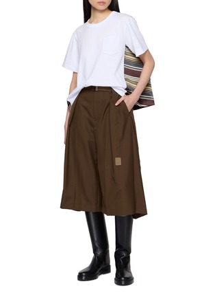 Figure View - Click To Enlarge - SACAI - Striped Panel Cotton Jersey T-Shirt