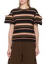 SACAI Stripe Drama Sleeve Cotton T-Shirt
