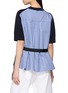 Back View - Click To Enlarge - SACAI - Poplin Peplum Panel Cotton Knit Top