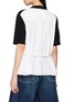 Back View - Click To Enlarge - SACAI - Poplin Peplum Panel Cotton Knit Top