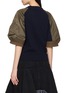 Back View - Click To Enlarge - SACAI - Bicolour Puff Sleeve Nylon Panel Knit Top