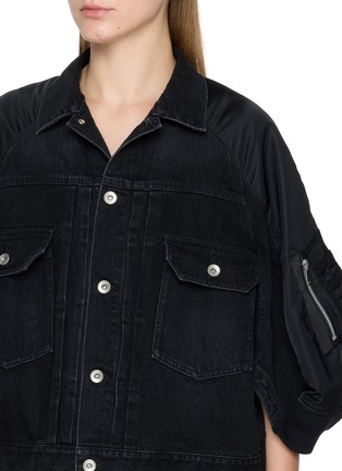  - SACAI - Puff Sleeve Dark Wash Denim Jacket