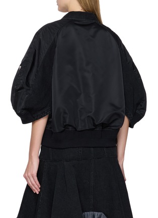 Back View - Click To Enlarge - SACAI - Puff Sleeve Dark Wash Denim Jacket