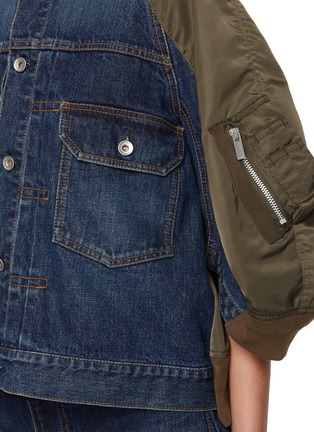  - SACAI - Hybrid Puff Sleeve Dark Wash Denim Jacket