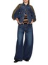 Figure View - Click To Enlarge - SACAI - Hybrid Puff Sleeve Dark Wash Denim Jacket