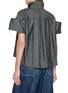 Back View - Click To Enlarge - SACAI - Drama Sleeve Dark Wash Denim Shirt