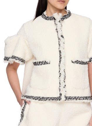  - SACAI - Drama Sleeve Contrast Trim Tweed Jacket