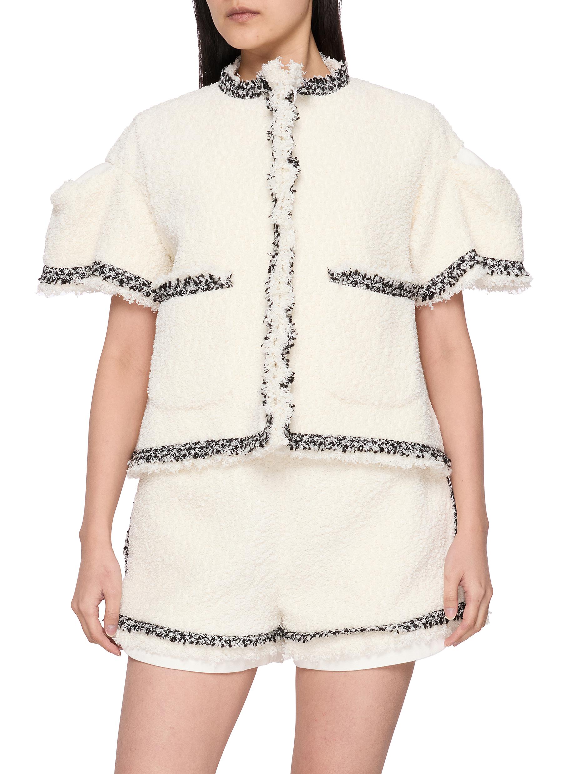 SACAI | Drama Sleeve Contrast Trim Tweed Jacket | Women SACAI | Drama Sleeve Contrast Trim Tweed Jacket | Women