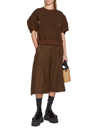 Figure View - Click To Enlarge - SACAI - Puff Sleeve Popper Detail Sweater