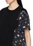  - SACAI - Bifabric Floral Panel Cotton T-Shirt