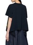 Back View - Click To Enlarge - SACAI - Asymmetrical Satin Panel Cotton Jersey Flared T-Shirt