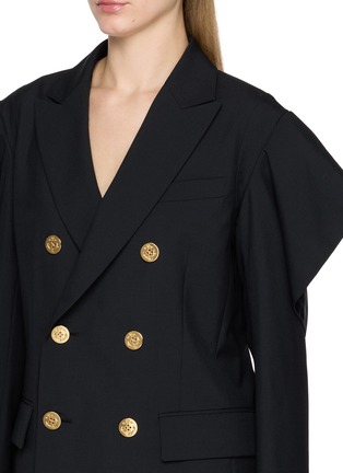  - SACAI - Ruffled Shoulder Double Breasted Blazer