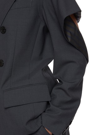  - SACAI - Ruffled Shoulder Double Breasted Blazer