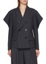 Main View - Click To Enlarge - SACAI - Ruffled Shoulder Double Breasted Blazer