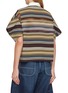 Back View - Click To Enlarge - SACAI - Striped Structural Sleeve Cotton Polo Shirt
