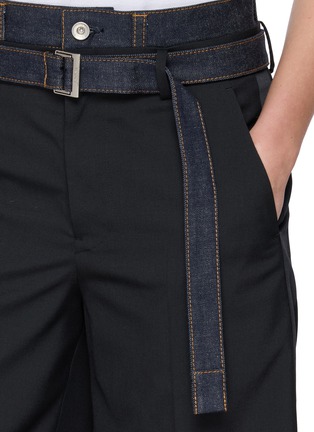  - SACAI - Belted Dark Wash Shorts