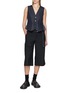Figure View - Click To Enlarge - SACAI - Belted Dark Wash Shorts
