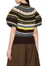 Back View - Click To Enlarge - SACAI - Fair Isle Puff Sleeve Knit Polo Shirt