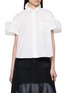 SACAI Dramatic Sleeve Cotton Blend Poplin Shirt