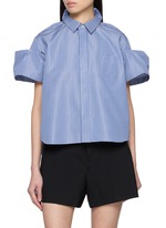 SACAI | Dramatic Sleeve Striped Cotton Blend Poplin Shirt | Women