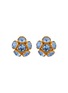 LANE CRAWFORD VINTAGE ACCESSORIES Crystal Cluster Clip On Earrings