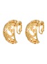 LANE CRAWFORD VINTAGE ACCESSORIES 1990's Gold Toned Hoop Clip On Earrings