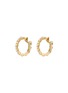 LANE CRAWFORD VINTAGE ACCESSORIES 1980's Gold Toned Faux Pearl Diamante Hoop Clip On Earring