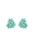 LANE CRAWFORD VINTAGE ACCESSORIES 1990's Gold Toned Diamante Faux Turquoise Clip On Earrings