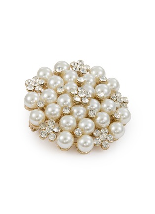 Detail View - Click To Enlarge - LANE CRAWFORD VINTAGE ACCESSORIES - Faux Pearl Diamante Brooch