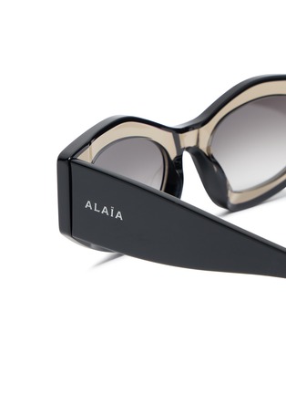 Detail View - Click To Enlarge - ALAÏA - Recycled Acetate Geometric Sunglasses