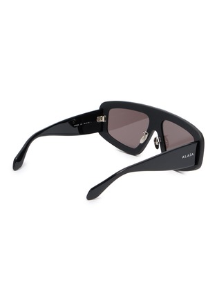 Figure View - Click To Enlarge - ALAÏA - Leather Acetate Geometric Sunglasses