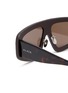Detail View - Click To Enlarge - ALAÏA - Leather Acetate Geometric Sunglasses