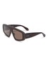 ALAÏA Leather Acetate Geometric Sunglasses