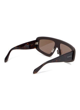 Figure View - Click To Enlarge - ALAÏA - Leather Acetate Geometric Sunglasses