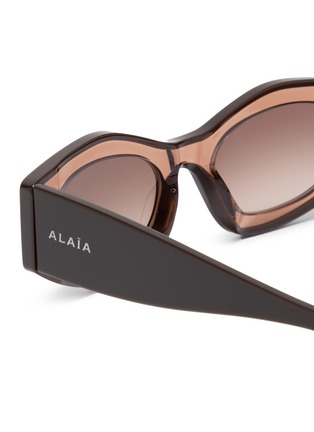 Detail View - Click To Enlarge - ALAÏA - Recycled Acetate Geometric Sunglasses