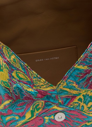 Detail View - Click To Enlarge - DRIES VAN NOTEN - Embellished Floral Jacquard Chain Strap Clutch